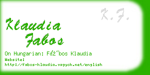 klaudia fabos business card